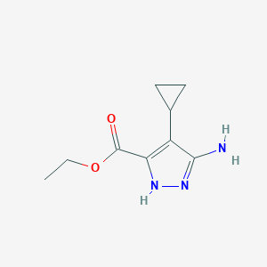 molecular formula C9H13N3O2 B6599051 ethyl 3-amino-4-cyclopropyl-1H-pyrazole-5-carboxylate CAS No. 2760415-29-8