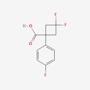 molecular formula C11H9F3O2 B6599091 3,3-difluoro-1-(4-fluorophenyl)cyclobutane-1-carboxylic acid CAS No. 1773508-66-9