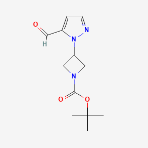molecular formula C12H17N3O3 B6599106 tert-butyl 3-(5-formyl-1H-pyrazol-1-yl)azetidine-1-carboxylate CAS No. 1780618-05-4