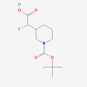 molecular formula C12H20FNO4 B6599112 2-{1-[(tert-butoxy)carbonyl]piperidin-3-yl}-2-fluoroacetic acid CAS No. 1780510-71-5