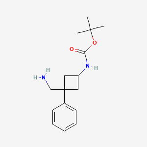 molecular formula C16H24N2O2 B6599123 tert-butyl N-[(1r,3r)-3-(aminomethyl)-3-phenylcyclobutyl]carbamate CAS No. 2866253-61-2