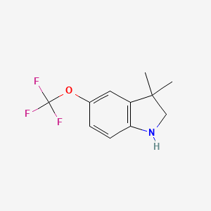 molecular formula C11H12F3NO B6599181 3,3-dimethyl-5-(trifluoromethoxy)-2,3-dihydro-1H-indole CAS No. 1699072-24-6