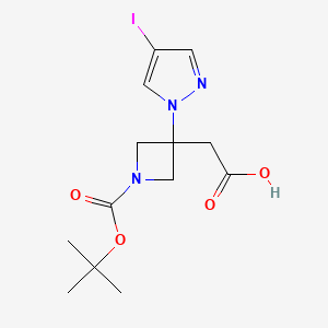 molecular formula C13H18IN3O4 B6599209 2-{1-[(tert-butoxy)carbonyl]-3-(4-iodo-1H-pyrazol-1-yl)azetidin-3-yl}acetic acid CAS No. 1691081-88-5