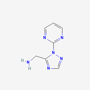 molecular formula C7H8N6 B6599226 [1-(pyrimidin-2-yl)-1H-1,2,4-triazol-5-yl]methanamine CAS No. 1702669-99-5