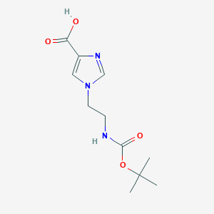 molecular formula C11H17N3O4 B6599240 1-(2-{[(tert-butoxy)carbonyl]amino}ethyl)-1H-imidazole-4-carboxylic acid CAS No. 1696030-74-6