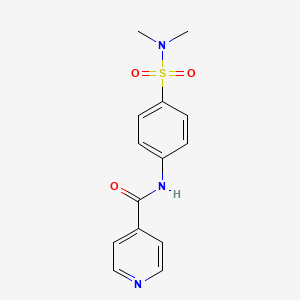 molecular formula C14H15N3O3S B6599262 4-Pyridinecarboxamide, N-[4-[(dimethylamino)sulfonyl]phenyl]- CAS No. 89565-26-4