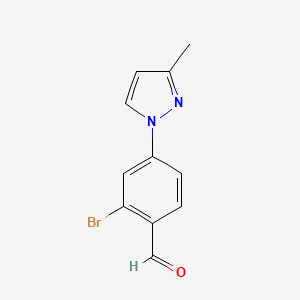 molecular formula C11H9BrN2O B6599303 2-bromo-4-(3-methyl-1H-pyrazol-1-yl)benzaldehyde CAS No. 1695885-81-4