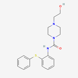 molecular formula C19H23N3O2S B6599465 4-(2-Hydroxyethyl)-N-[2-(phenylthio)phenyl]-1-piperazinecarboxamide CAS No. 352232-13-4