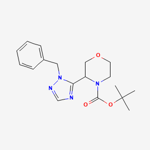 molecular formula C18H24N4O3 B6599502 tert-butyl 3-(1-benzyl-1H-1,2,4-triazol-5-yl)morpholine-4-carboxylate CAS No. 1803602-15-4