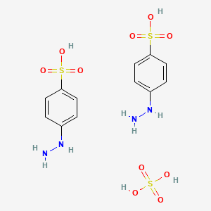 molecular formula C12H18N4O10S3 B6599510 bis(4-hydrazinylbenzene-1-sulfonic acid), sulfuric acid CAS No. 1803589-37-8