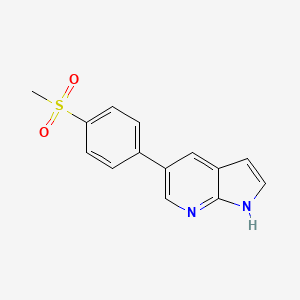 molecular formula C14H12N2O2S B6599524 1H-Pyrrolo[2,3-b]pyridine, 5-[4-(methylsulfonyl)phenyl]- CAS No. 858117-29-0