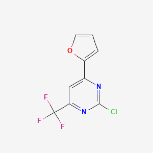 molecular formula C9H4ClF3N2O B6599599 2-chloro-4-(furan-2-yl)-6-(trifluoromethyl)pyrimidine CAS No. 1279817-59-2