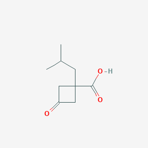 molecular formula C9H14O3 B6599649 1-(2-methylpropyl)-3-oxocyclobutane-1-carboxylic acid CAS No. 1889178-59-9