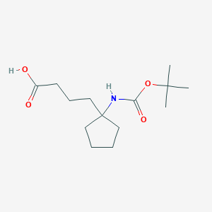 molecular formula C14H25NO4 B6599671 4-(1-{[(tert-butoxy)carbonyl]amino}cyclopentyl)butanoic acid CAS No. 1888777-03-4