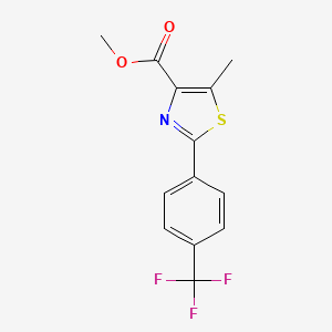molecular formula C13H10F3NO2S B6599695 methyl 5-methyl-2-[4-(trifluoromethyl)phenyl]-1,3-thiazole-4-carboxylate CAS No. 1550315-48-4