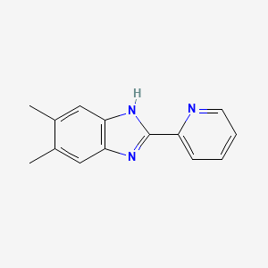 molecular formula C14H13N3 B6599722 5,6-二甲基-2-(吡啶-2-基)-1H-苯并[d]咪唑 CAS No. 70151-42-7