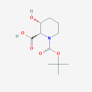 molecular formula C11H19NO5 B6599738 rac-(2R,3S)-1-[(tert-butoxy)carbonyl]-3-hydroxypiperidine-2-carboxylic acid, cis CAS No. 1218818-50-8