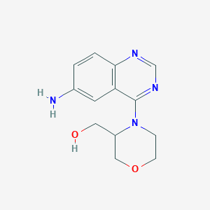 molecular formula C13H16N4O2 B6599740 [4-(6-aminoquinazolin-4-yl)morpholin-3-yl]methanol CAS No. 1715015-43-2