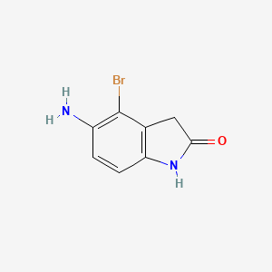 molecular formula C8H7BrN2O B6599771 5-amino-4-bromo-2,3-dihydro-1H-indol-2-one CAS No. 1893053-49-0
