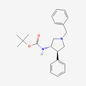 molecular formula C22H28N2O2 B6599880 rac-tert-butyl N-[(3R,4S)-1-benzyl-4-phenylpyrrolidin-3-yl]carbamate, trans CAS No. 2059910-21-1