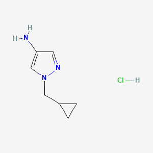molecular formula C7H12ClN3 B6599910 1-(cyclopropylmethyl)-1H-pyrazol-4-amine hydrochloride CAS No. 1597427-24-1