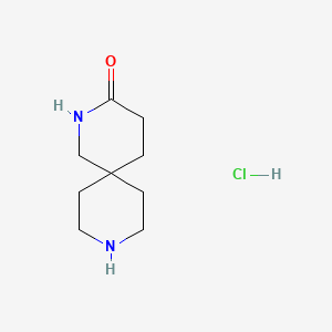 molecular formula C9H17ClN2O B6599944 2,9-diazaspiro[5.5]undecan-3-one hydrochloride CAS No. 2241141-96-6