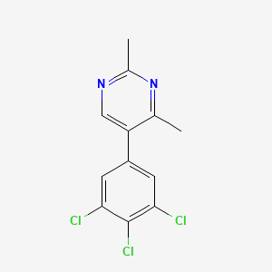 molecular formula C12H9Cl3N2 B6600031 2,4-dimethyl-5-(3,4,5-trichlorophenyl)pyrimidine CAS No. 1361518-84-4