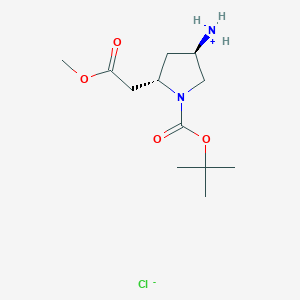 molecular formula C12H23ClN2O4 B6600040 tert-butyl (2S,4R)-4-amino-2-(2-methoxy-2-oxoethyl)pyrrolidine-1-carboxylate hydrochloride CAS No. 2126144-66-7