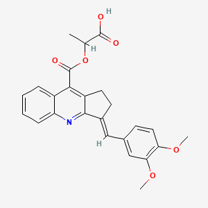 molecular formula C25H23NO6 B6600048 2-{3-[(3,4-dimethoxyphenyl)methylidene]-1H,2H,3H-cyclopenta[b]quinoline-9-carbonyloxy}propanoic acid CAS No. 1807940-59-5