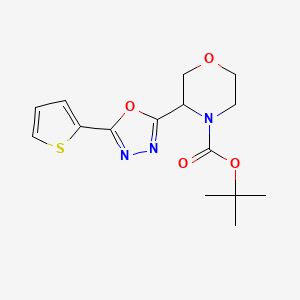molecular formula C15H19N3O4S B6600079 tert-butyl 3-[5-(thiophen-2-yl)-1,3,4-oxadiazol-2-yl]morpholine-4-carboxylate CAS No. 1803601-64-0