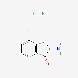 molecular formula C9H9Cl2NO B6600083 2-amino-4-chloro-2,3-dihydro-1H-inden-1-one hydrochloride CAS No. 1803561-33-2