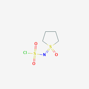 molecular formula C4H8ClNO3S2 B6600106 N-(1-oxo-1lambda6-thiolan-1-ylidene)sulfamoyl chloride CAS No. 2649074-59-7