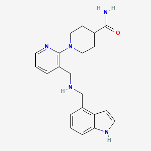 molecular formula C21H25N5O B6600186 1-[3-({[(1H-indol-4-yl)methyl]amino}methyl)pyridin-2-yl]piperidine-4-carboxamide CAS No. 1827013-80-8