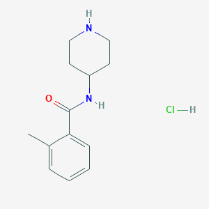 molecular formula C13H19ClN2O B6600192 2-methyl-N-(piperidin-4-yl)benzamide hydrochloride CAS No. 1830766-66-9