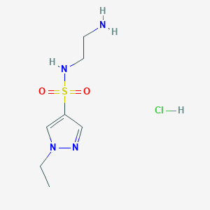 molecular formula C7H15ClN4O2S B6600198 N-(2-aminoethyl)-1-ethyl-1H-pyrazole-4-sulfonamide hydrochloride CAS No. 1593104-29-0