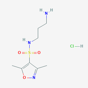 N-(3-aminopropyl)-3,5-dimethyl-1,2-oxazole-4-sulfonamide hydrochloride