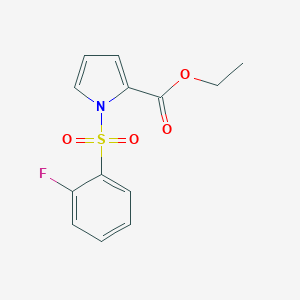 molecular formula C13H12FNO4S B066003 Ethyl 1-(2-fluorophenyl)sulfonylpyrrole-2-carboxylate CAS No. 180905-85-5