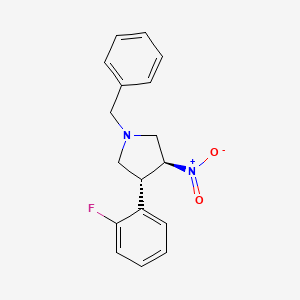 molecular formula C17H17FN2O2 B6600326 rac-(3R,4S)-1-benzyl-3-(2-fluorophenyl)-4-nitropyrrolidine, trans CAS No. 1909293-67-9