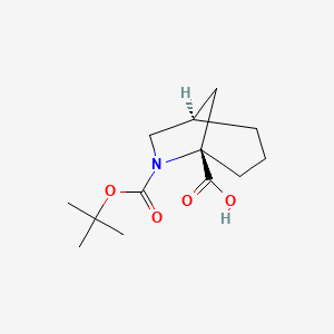 molecular formula C13H21NO4 B6600372 (1R,5S)-6-[(tert-butoxy)carbonyl]-6-azabicyclo[3.2.1]octane-5-carboxylic acid CAS No. 1628613-12-6