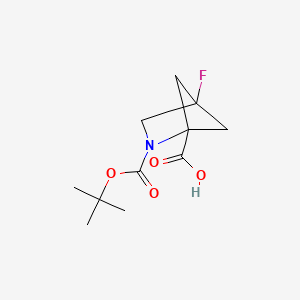 molecular formula C11H16FNO4 B6600382 2-[(tert-butoxy)carbonyl]-4-fluoro-2-azabicyclo[2.1.1]hexane-1-carboxylic acid CAS No. 1824278-88-7