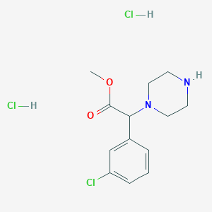 molecular formula C13H19Cl3N2O2 B6600385 methyl 2-(3-chlorophenyl)-2-(piperazin-1-yl)acetate dihydrochloride CAS No. 2030748-32-2