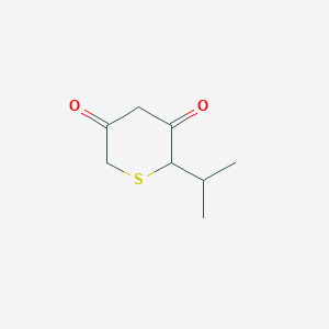 molecular formula C8H12O2S B6600409 2-(propan-2-yl)thiane-3,5-dione CAS No. 56337-47-4