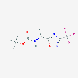 molecular formula C10H14F3N3O3 B6600437 tert-butyl N-[(1R)-1-[3-(trifluoromethyl)-1,2,4-oxadiazol-5-yl]ethyl]carbamate CAS No. 1909294-09-2