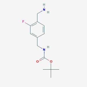 molecular formula C13H19FN2O2 B6600441 tert-butyl N-{[4-(aminomethyl)-3-fluorophenyl]methyl}carbamate CAS No. 1955498-45-9