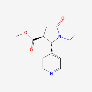 molecular formula C13H16N2O3 B6600515 rac-methyl (2R,3R)-1-ethyl-5-oxo-2-(pyridin-4-yl)pyrrolidine-3-carboxylate, trans CAS No. 1989637-94-6