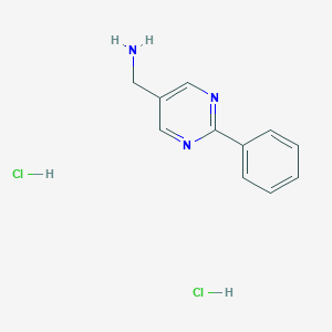 molecular formula C11H13Cl2N3 B6600546 (2-phenylpyrimidin-5-yl)methanamine dihydrochloride CAS No. 1803584-99-7