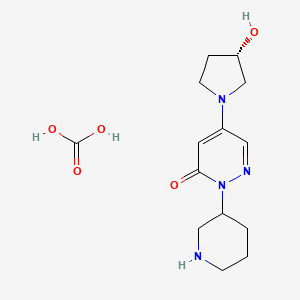 molecular formula C14H22N4O5 B6600551 5-[(3S)-3-hydroxypyrrolidin-1-yl]-2-(piperidin-3-yl)-2,3-dihydropyridazin-3-one, carbonic acid CAS No. 1807901-51-4