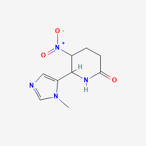 molecular formula C9H12N4O3 B6600575 6-(1-methyl-1H-imidazol-5-yl)-5-nitropiperidin-2-one CAS No. 1803561-28-5