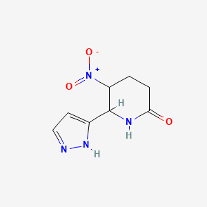 molecular formula C8H10N4O3 B6600588 5-nitro-6-(1H-pyrazol-3-yl)piperidin-2-one CAS No. 1803598-38-0