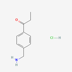 molecular formula C10H14ClNO B6600605 1-[4-(aminomethyl)phenyl]propan-1-one hydrochloride CAS No. 1803562-52-8
